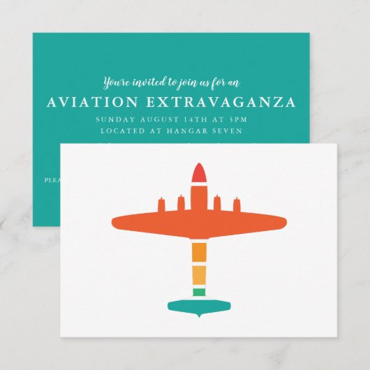 retrovliegtuig kaart (Voorkant / Achterkant)