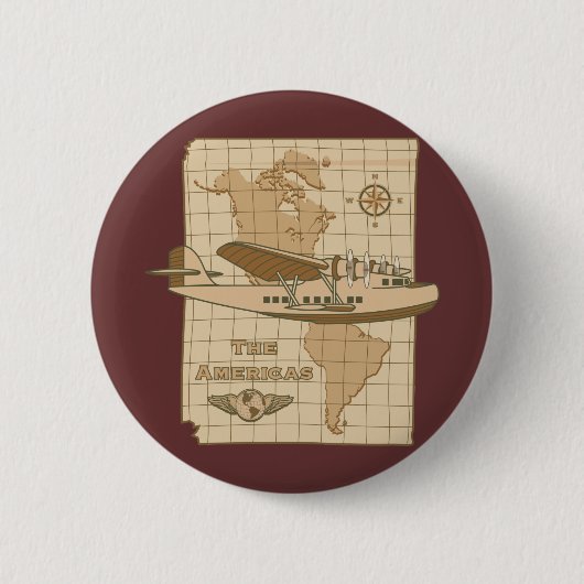 Retrovliegtuig Ronde Button 5,7 Cm (Voorkant)