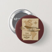 Retrovliegtuig Ronde Button 5,7 Cm (Voorkant /achterkant)