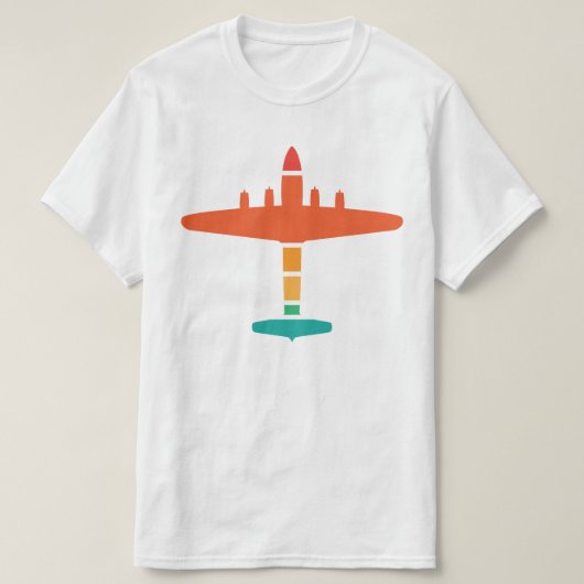 retrovliegtuig t-shirt (Design voorkant)