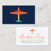 retrovliegtuig visitekaartje (Voorkant / Achterkant)