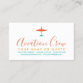 retrovliegtuig visitekaartje (Achterkant)