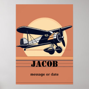 Retrovliegtuig voor de luchtvaart Willekeurige n Poster