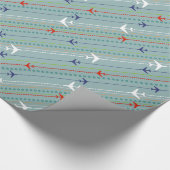 Retrovliegtuigpatroonpapier Cadeaupapier (Hoek)