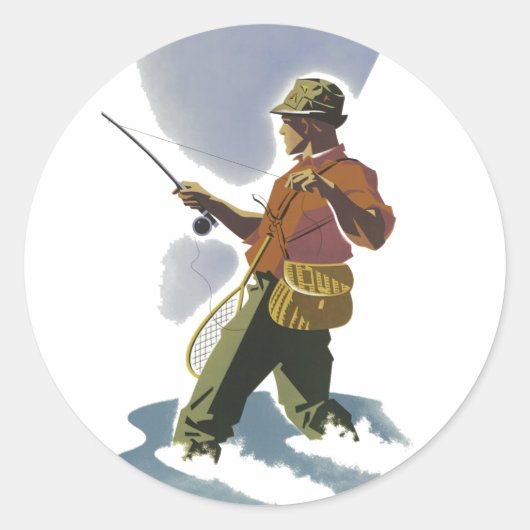 Retrovliegvissen Ronde Sticker (Voorkant)