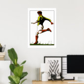 Retrovoetbalvectorkunst football poster (Thuiskantoor)