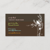 Retrovogel op een tak/DIY achtergrond/bruin Visitekaartje (Achterkant)