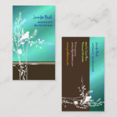 Retrovogel op een tak visitekaartje (Voorkant / Achterkant)