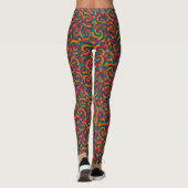 Retrovortex patchwork | Psychedelie herbouwd Leggings (Achterkant)