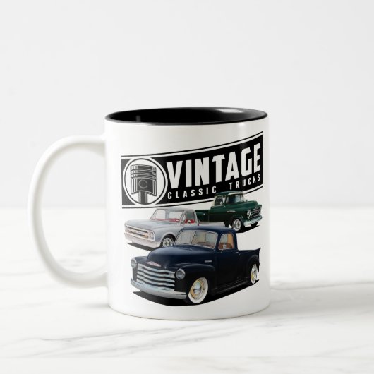 Retrovrachtwagens Tweekleurige Koffiemok (Links)