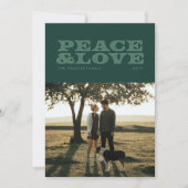 Retrovrede en liefde groen één foto feestdagenkaart (Voorkant)