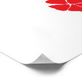 Retrovrouw rood zwart silhouet met Eiffeltoren Poster (Hoek)