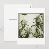  Retrovrouwen 40s WW2 militaire gasmaskers Briefkaart (Voorkant / Achterkant)