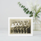  retrovrouwen die Queens Girls dansen Briefkaart (Staand voorkant)