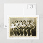  retrovrouwen die Queens Girls dansen Briefkaart (Voorkant / Achterkant)