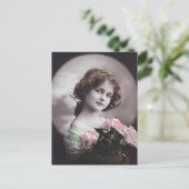  retrovrouwen Franse Victoriaans vrouw Briefkaart (Staand voorkant)