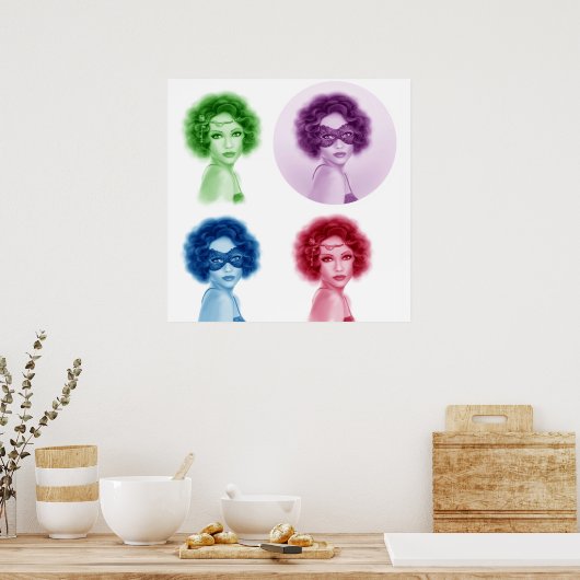 Retrovrouwen Poster (Keuken)