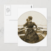  retrovrouwen Row Row Row uw boot Briefkaart (Voorkant / Achterkant)
