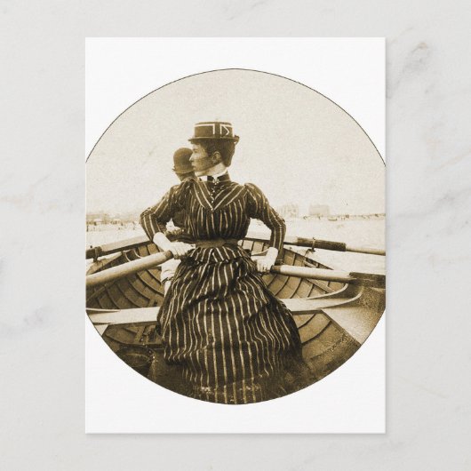  retrovrouwen Row Row Row uw boot Briefkaart (Voorkant)