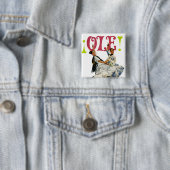 retrovrouwen schilderen Flamenco Dancers Ole! Vierkante Button 5,1 Cm (In situ)