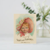 -retrovrouwen zepen en parfums, meisje briefkaart (Staand voorkant)