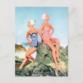  retrovrouwen zwemmen ook in trainingspakken en zw briefkaart (Voorkant)