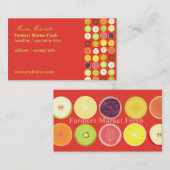 Retrovruchten visitekaartje, frambozenachtergrond visitekaartje (Voorkant / Achterkant)