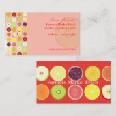 Retrovruchten visitekaartje, frambozenachtergrond visitekaartje (Voorkant / Achterkant)