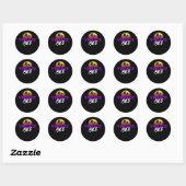 Retrowave  1963 Birthday Gift Idea Ronde Sticker (Vel)