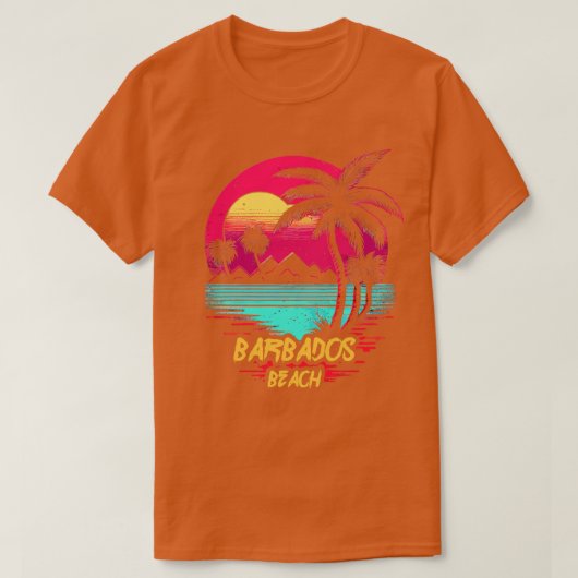 Retrowave Beach Barbados Beach T-shirt (Design voorkant)