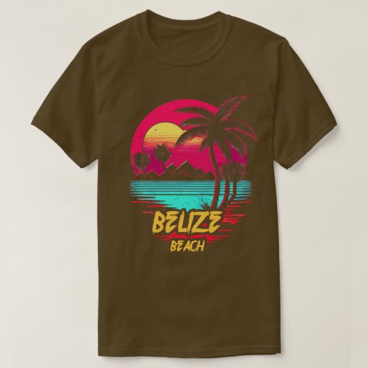 Retrowave Beach Belize Beach T-shirt (Design voorkant)