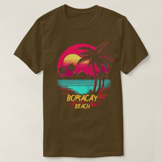 Retrowave Beach Boracay Strand T-shirt (Design voorkant)