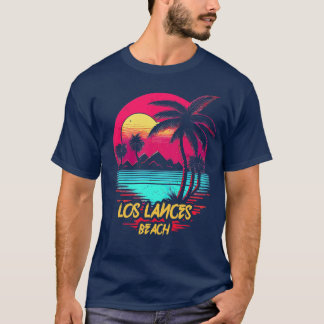 Retrowave Beach Los Lances Beach T-shirt