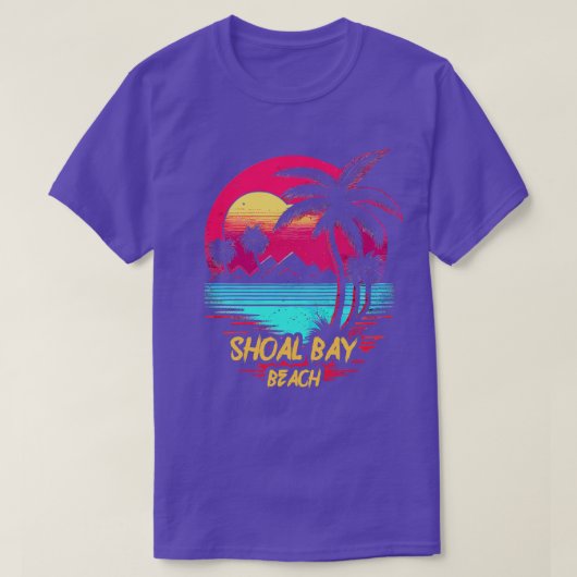 Retrowave Beach Shoal Bay Beach T-shirt (Design voorkant)