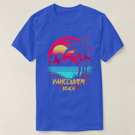 Retrowave Beach Vancouver Island Beach T-shirt (Design voorkant)