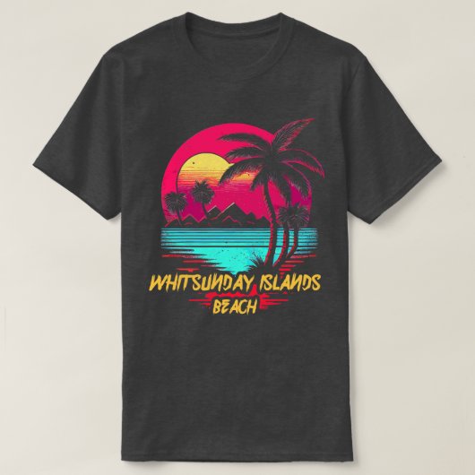 Retrowave Beach Whitsunday Islands Beach T-shirt (Design voorkant)