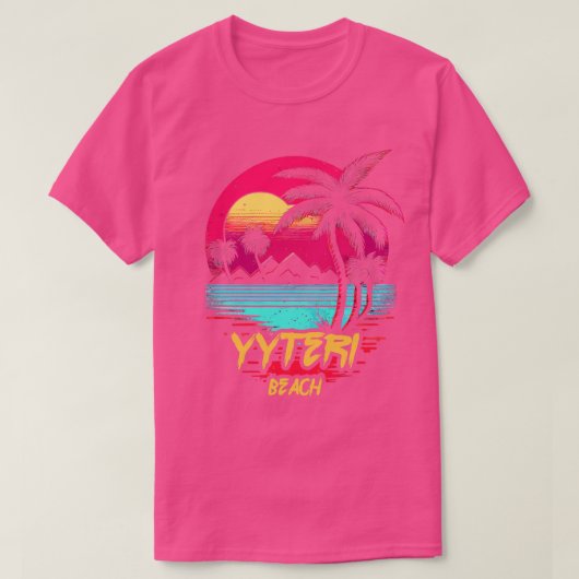 Retrowave Beach Yyteri Beach T-shirt (Design voorkant)
