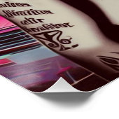 Retrowave Getatoeëerde Pin-up Collage Perfect Poster (Hoek)