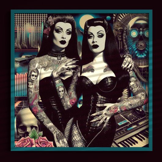 Retrowave Gothic Meisjes Poster