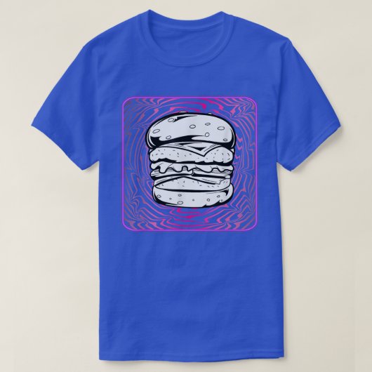 Retrowave Hamburger Cheeseburger T-shirt (Design voorkant)