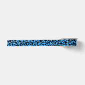 retrowave rimpel - turquoise blauw : satijnen lint (Voorkant)