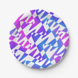 Retrowave Ripple - Gradient Twilight op wit: Papieren Bordje