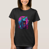 Retrowave Shark Cool Retro 80s Inspired T-shirt (Voorkant)