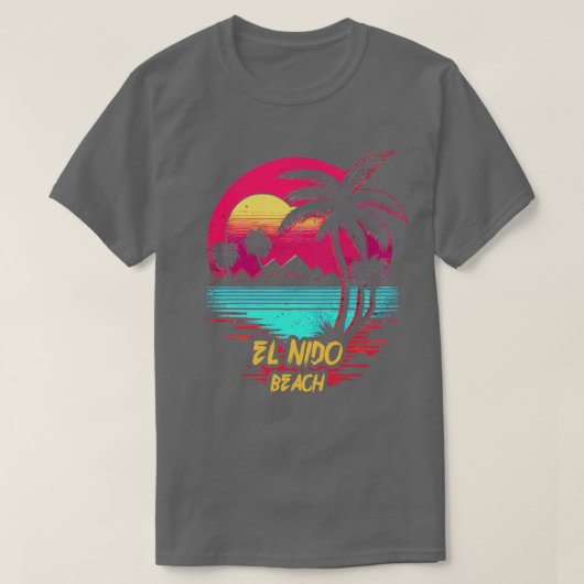 Retrowave Strand El Nido Strand T-shirt (Design voorkant)