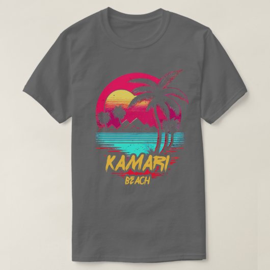 Retrowave Strand Kamari Strand T-shirt (Design voorkant)