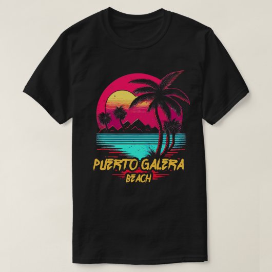 Retrowave Strand Puerto Galera Strand T-shirt (Design voorkant)