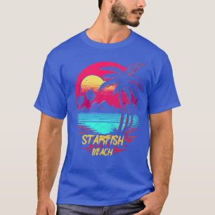 Retrowave Strand Zeesterren Strand T-shirt