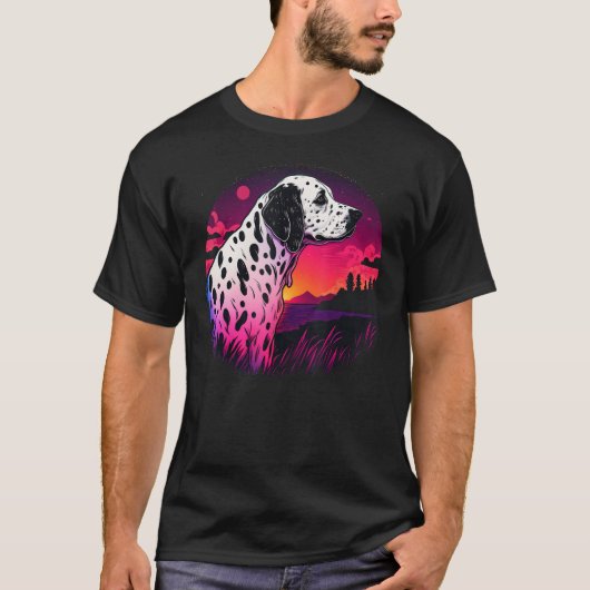  retrowave Synthwave 80s Vaporwave Dalmatië T-shirt (Voorkant)