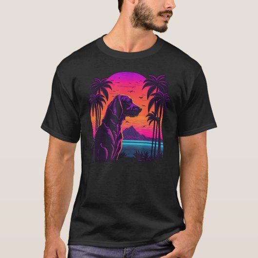  retrowave Synthwave 80s Vaporwave Weimaran T-shirt (Voorkant)