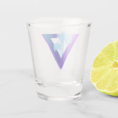 RETROWAVE SYNTHWAVE PALMBOMEN DRIEHOEK SCHOTGELAS SHOT GLAS (Achterkant)